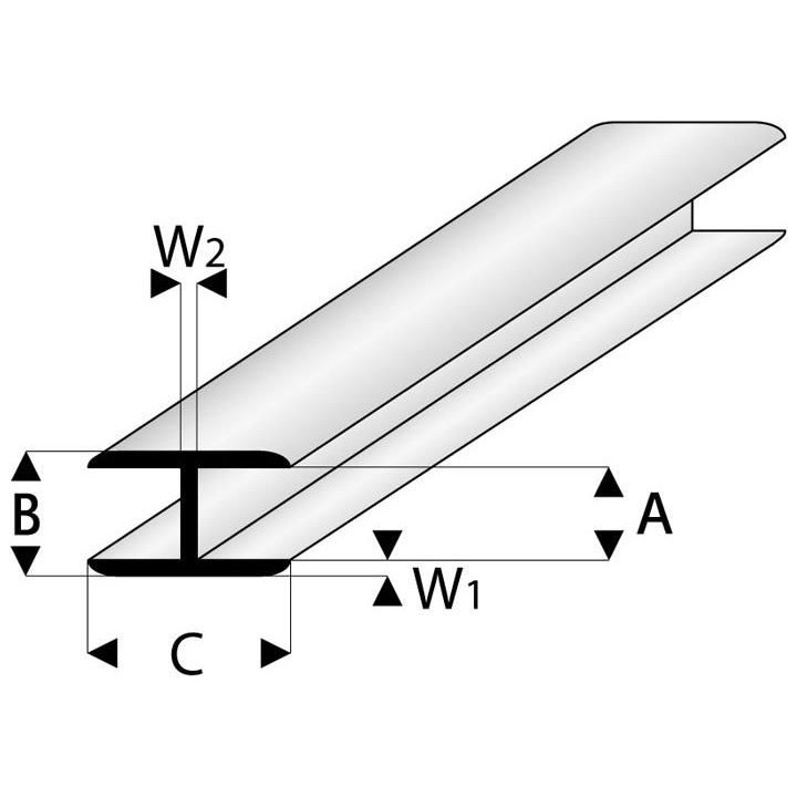Raboesch profil ASA spojovací plochý 1.5x1000mm
