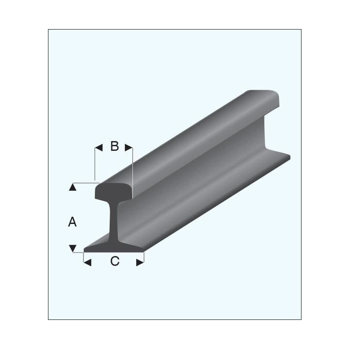 Raboesch kolejnice H0 1:87 2.4x1.35x2.1mm 1m (10)