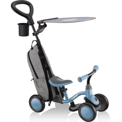 Globber - Dětské odrážedlo Learning Bike 3v1 Deluxe modrošedé
