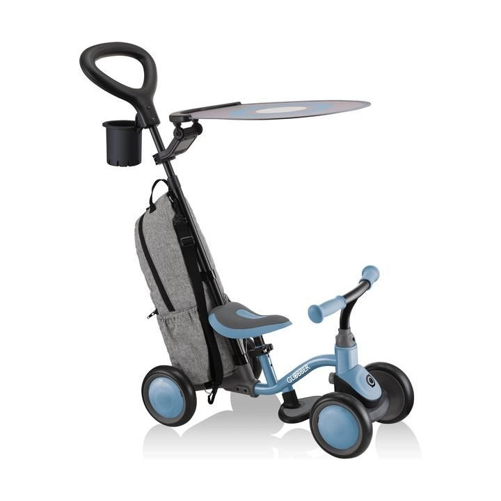 Globber - Dětské odrážedlo Learning Bike 3v1 Deluxe modrošedé