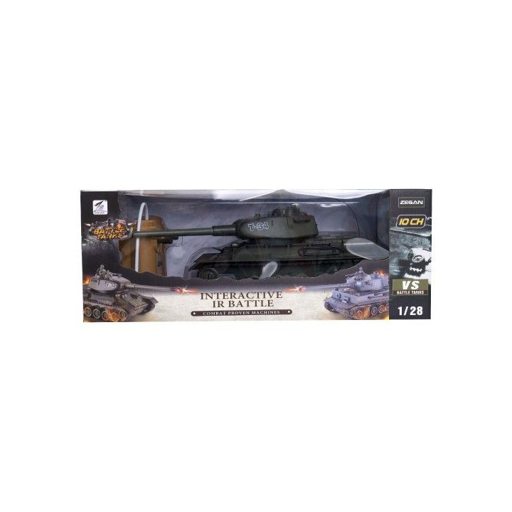 Tank RC plast 33cm T-34 27MHz na batérie + dobíjacie pack so zvukom a svetlom
