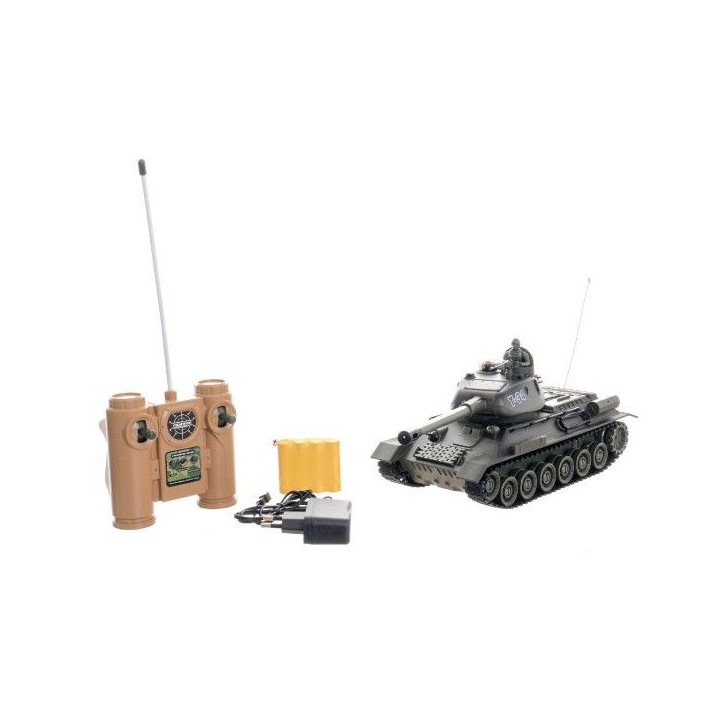 Tank RC plast 33cm T-34 27MHz na batérie + dobíjacie pack so zvukom a svetlom
