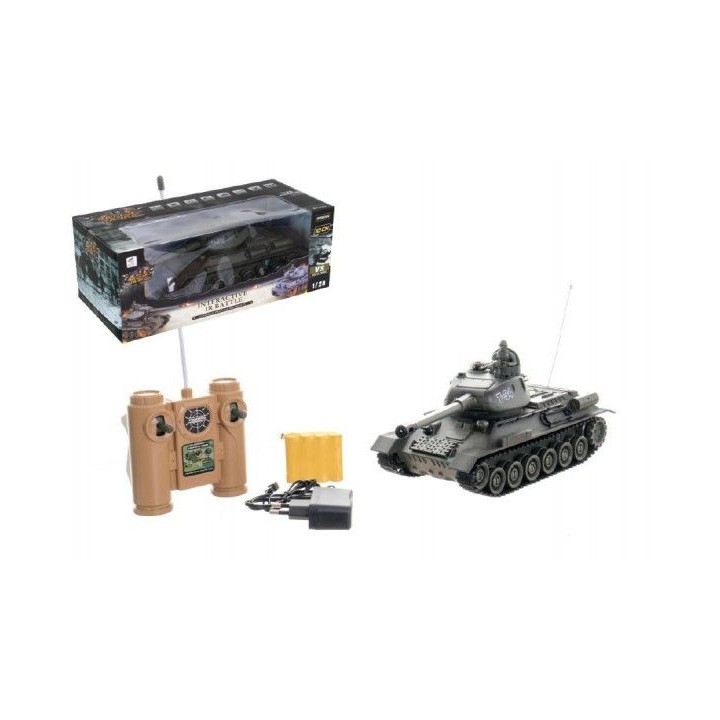 Tank RC plast 33cm T-34 27MHz na batérie + dobíjacie pack so zvukom a svetlom