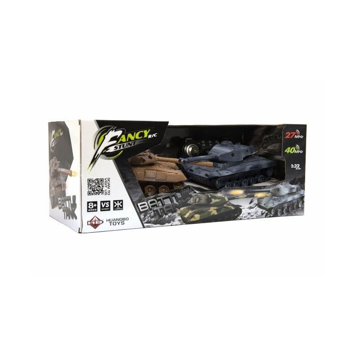 Tank RC 2ks 25cm tanková bitka + dobíjacia pack 27MHZ a 40MHz so zvukom sa svetlom v krabici 50x20