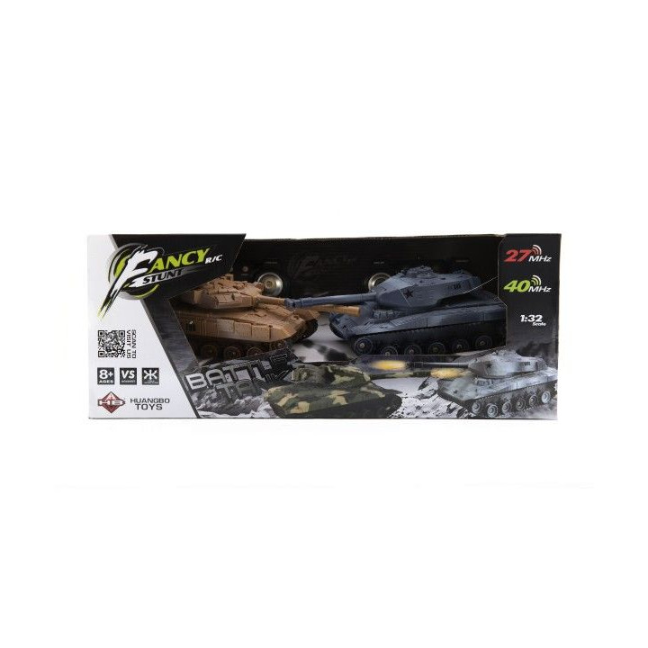 Tank RC 2ks 25cm tanková bitka + dobíjacia pack 27MHZ a 40MHz so zvukom sa svetlom v krabici 50x20