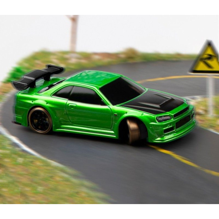 Turbo Racing 1/76 C64 DRIFT RC Car RTR (zelená metalíza)