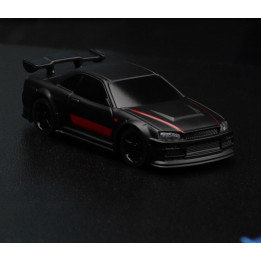 Turbo Racing 1/76 C74 On-Road RC Car RTR (černá s červeným pruhem)