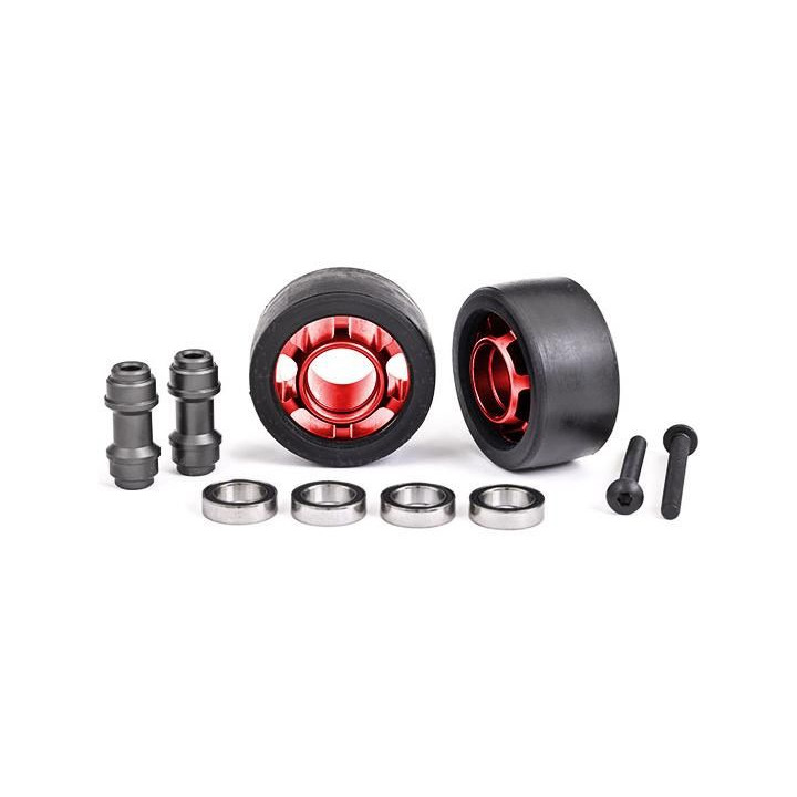 Traxxas kolo pro wheelie sadu hliníkové červěně eloxované (2)
