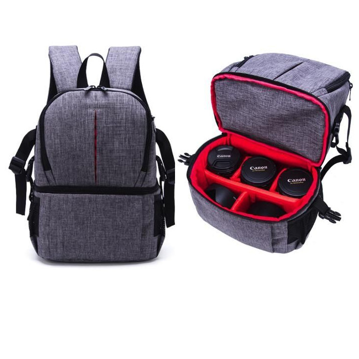 Double-Layer DIY Camera Backpack (Black)