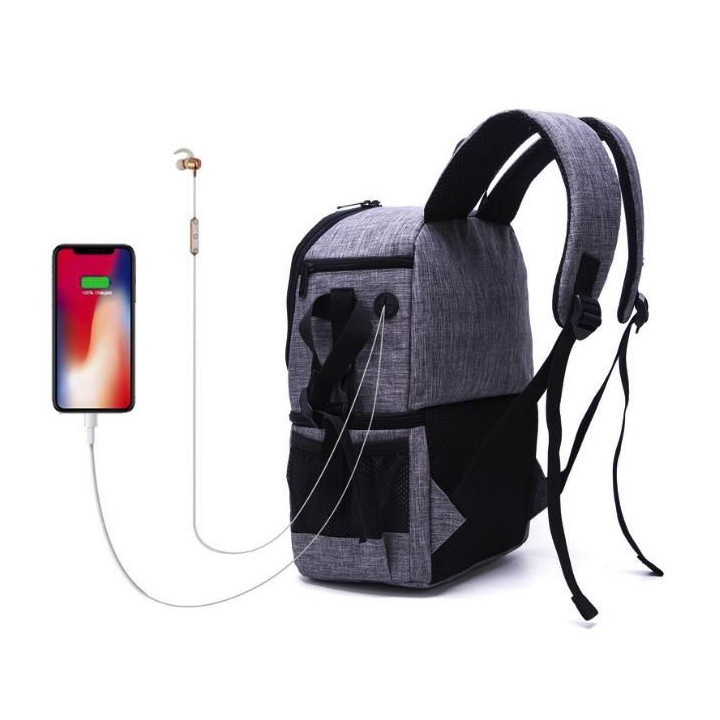 Double-Layer DIY Camera Backpack (Black)