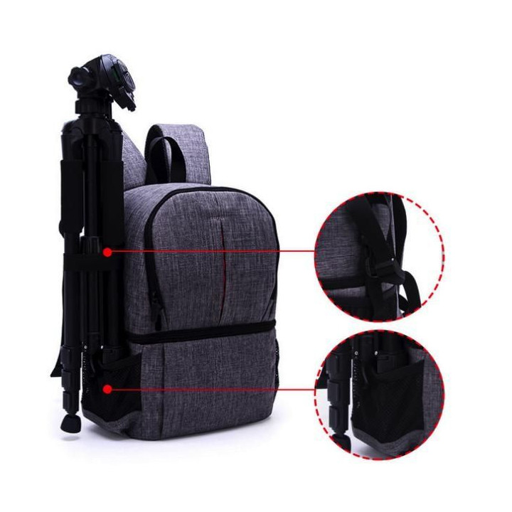 Double-Layer DIY Camera Backpack (Black)
