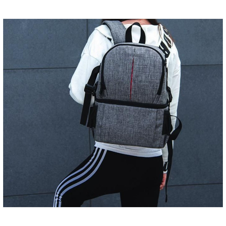 Double-Layer DIY Camera Backpack (Black)