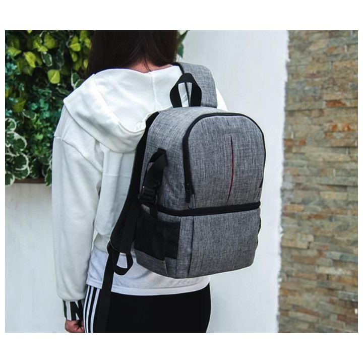 Double-Layer DIY Camera Backpack (Black)
