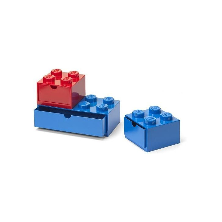 LEGO stolní box se zásuvkou Multi-Pack 3ks, modrá/červená