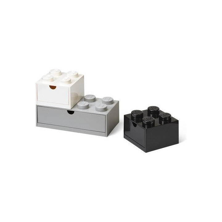 LEGO stolní box se zásuvkou Multi-Pack 3ks, černá/bílá/šedá