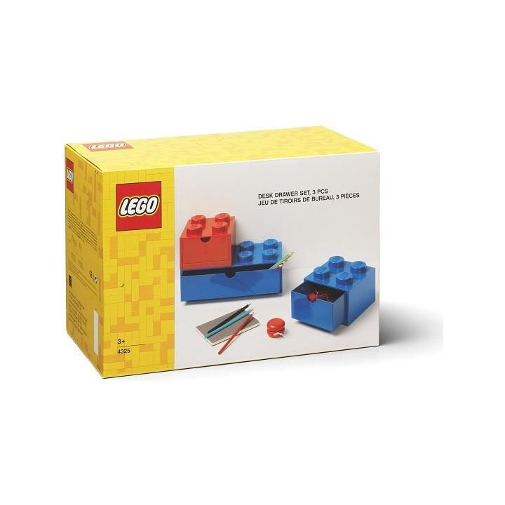 LEGO stolní box se zásuvkou Multi-Pack 3ks, černá/bílá/šedá