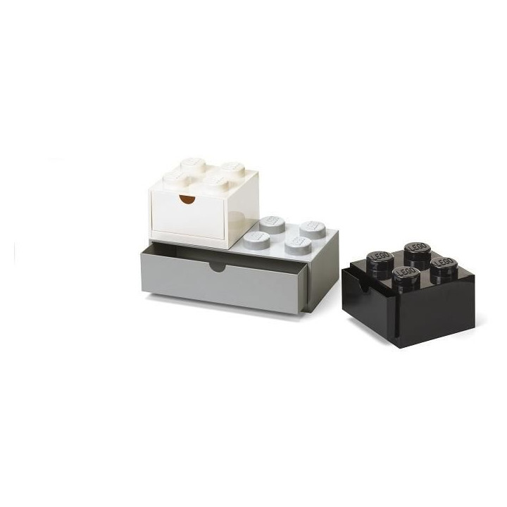 LEGO stolní box se zásuvkou Multi-Pack 3ks, černá/bílá/šedá