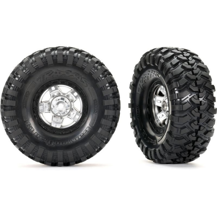 Traxxas kolo 1.9", disk TRX-4 Sport beadlock polomatný chrom, pneu Canyon Trail (2)