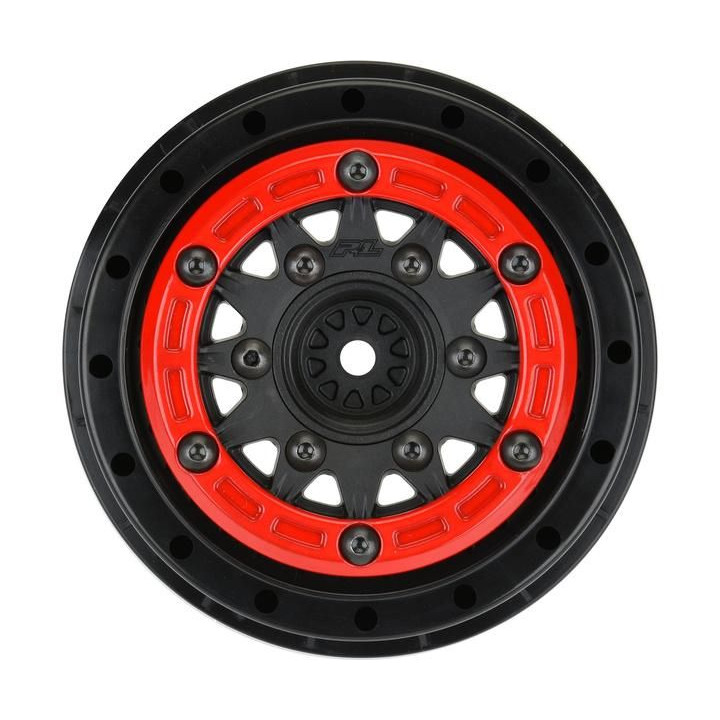 Pro-Line disk 2.2/3.0" Raid bead lock H12/H14 SC červeno-černý (2)