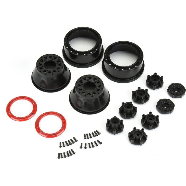 Pro-Line disk 2.2/3.0" Raid bead lock H12/H14 SC červeno-černý (2)