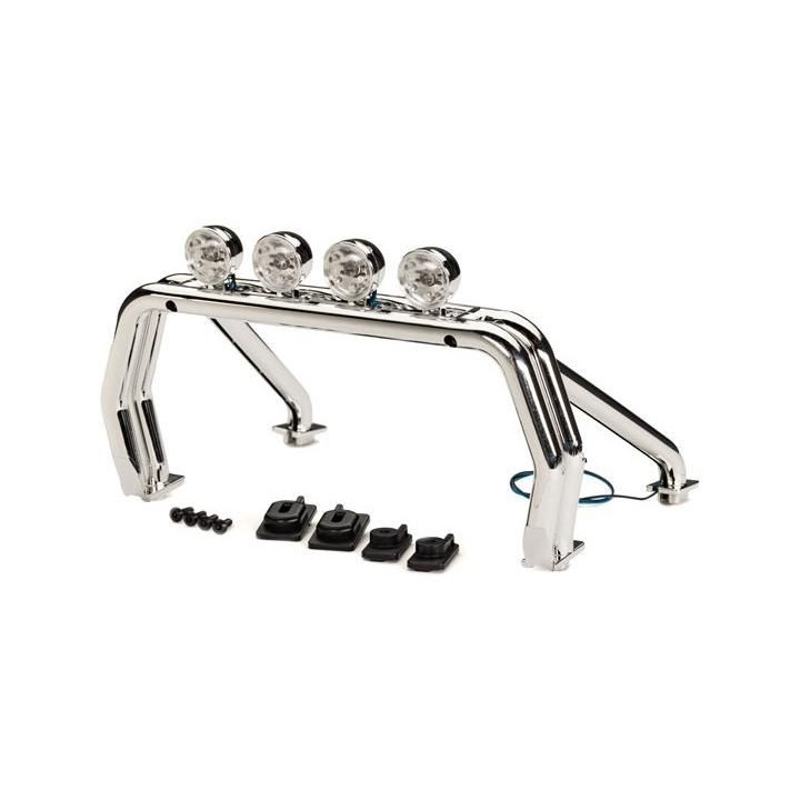 Traxxas Roll bar (assembled with LED light bar)/ roll bar mounts, left & right (pro NO9212)