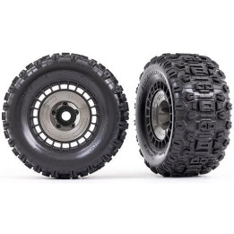 Traxxas kolo 3.8", pneu Sledgehammer, disk černý s šedou poklicí (2)
