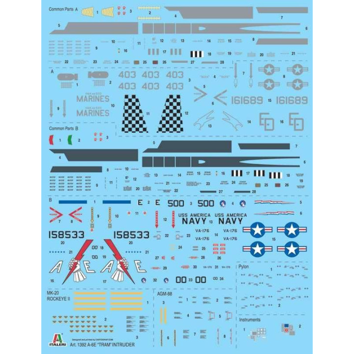 Model Kit letadlo 1392 - A-6E TRAM INTRUDER (1:72)