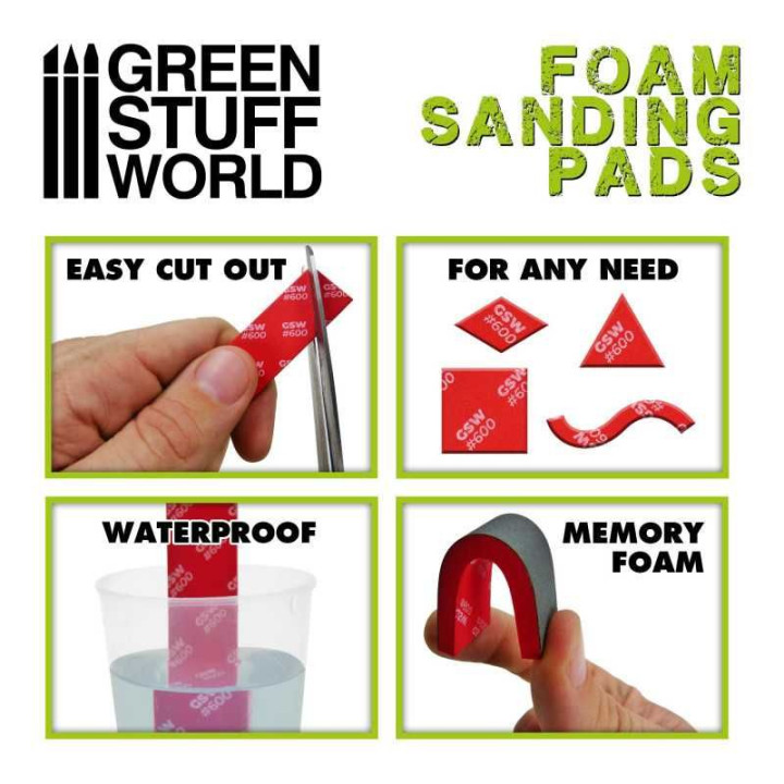 Foam Sanding Pads 2000 grit 10pcs/ Penové brúsne podložky 2000 10ks