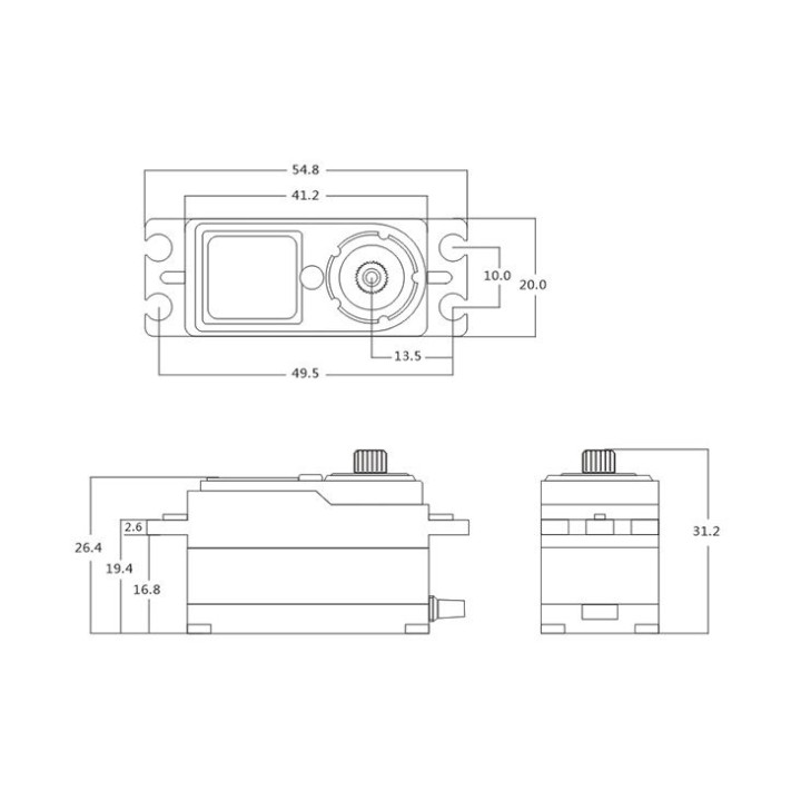 CH6012 HiVOLT CORELESS Digital servo LOW PROFILE (12kg-0,07s/60°)