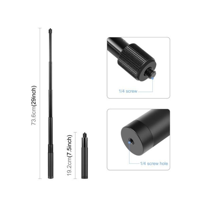 Invisible Selfie Stick for Insta360 X3 / X2 / One RS / GoPro (73.5cm)