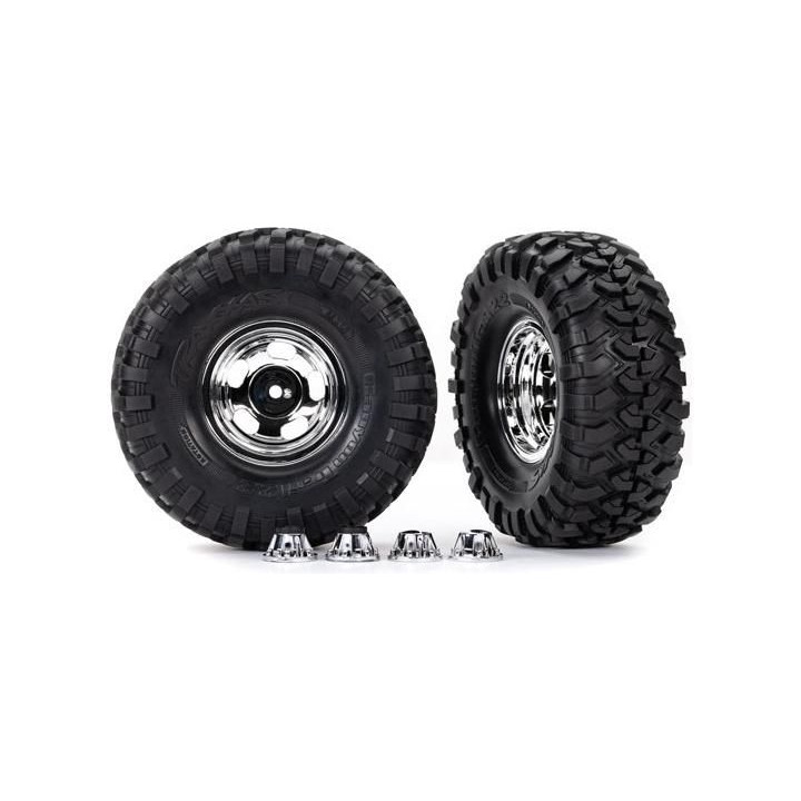 Traxxas kolo 2.2", disk s poklicemi chromovaný, pneu Canyon Trail (2)