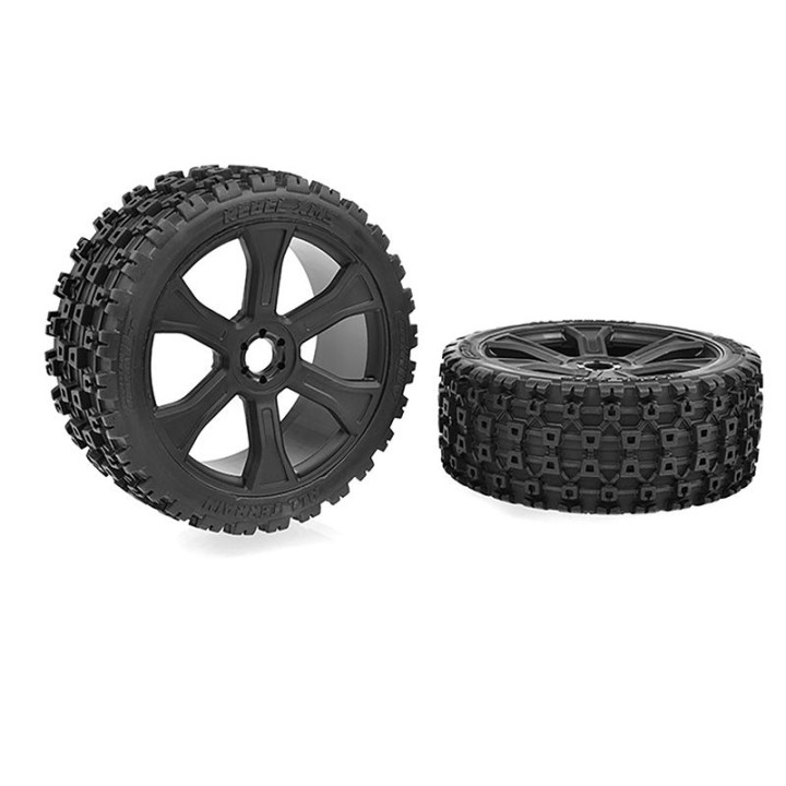 Rebel XMS - ASUGA XLR Off-Road gumy - nízkoprofilové - nalepené na černých diskách - 2 ks.