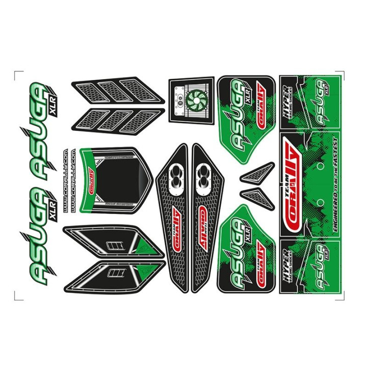Nálepky pro karoserii - Asuga ASUGA XLR - zelené - 1 ks.
