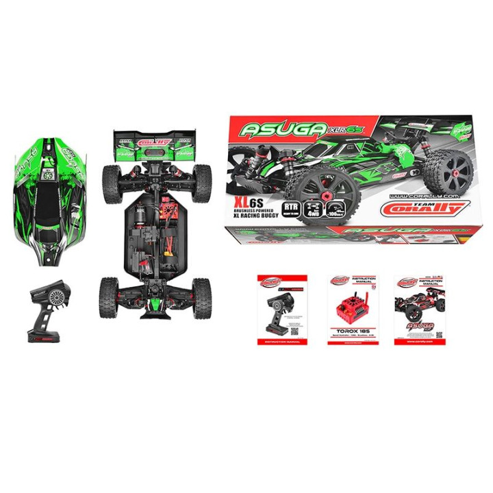ASUGA XLR 6S - BUGGY 4WD - RTR - zelená