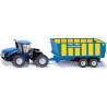 Kovový model traktoru New Holland s přívěsem Joskin v měřítku 1:50. Funkční kloubové spojení pro zatáčení a odpojitelná vlečka s výklopným čelem. Vhodné pro hraní i sběratelství. Kvalitní zpracování z kovu a plastu.