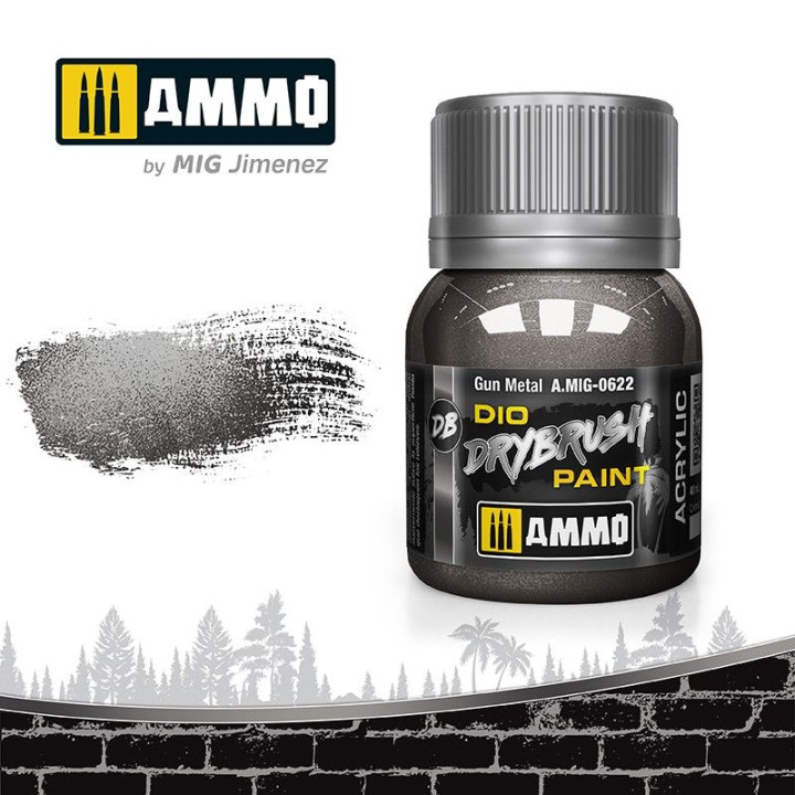 DRYBRUSH Gun Metal 40ml / A.MIG-0622