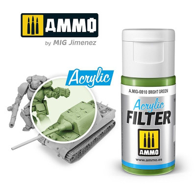 ACRYLIC FILTER Bright Green 15ml / A.MIG-0810
