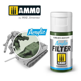 ACRYLIC FILTER Green Black  15ml / A.MIG-0815