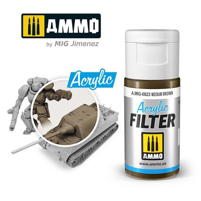 ACRYLIC FILTER Medium Brown 15ml / A.MIG-0823