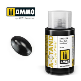 A-STAND Gloss Black Base Primer 30ml / A.MIG-2351