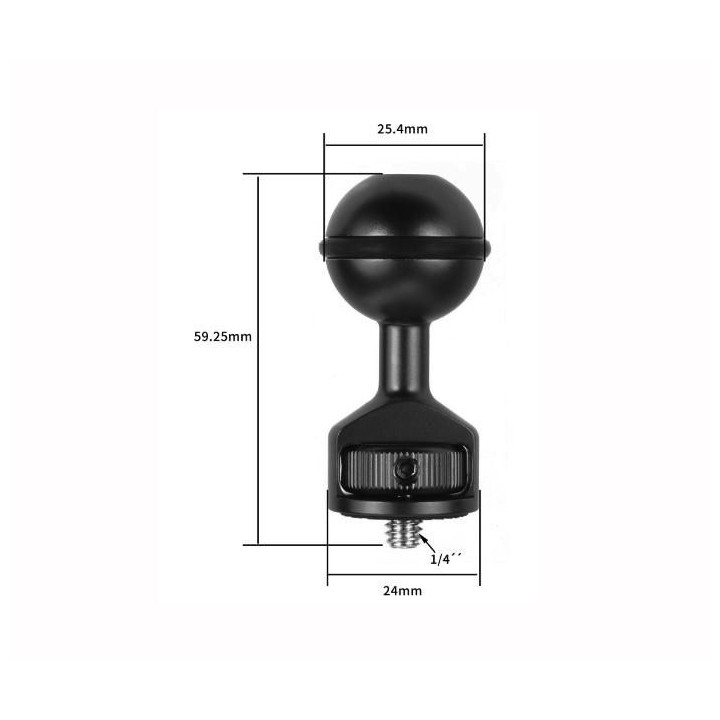 Aluminum Alloy 1/4inch Screw Ball Adapter