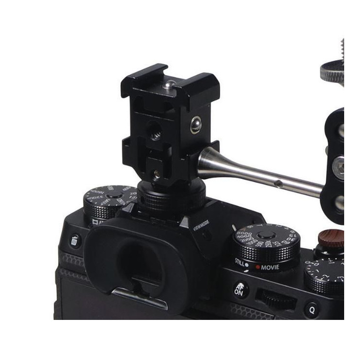 Triple Cold Shoe Adapter with Anti-Drop Balls