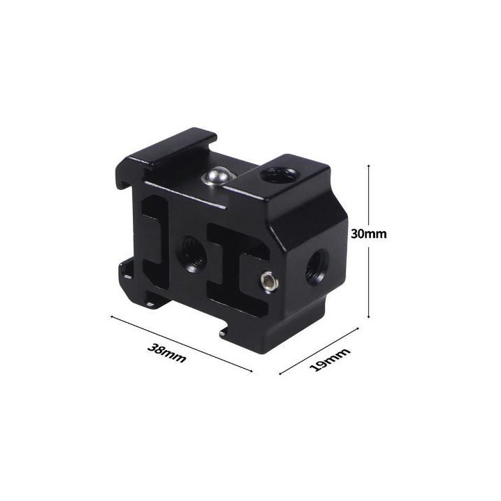 Triple Cold Shoe Adapter with Anti-Drop Balls