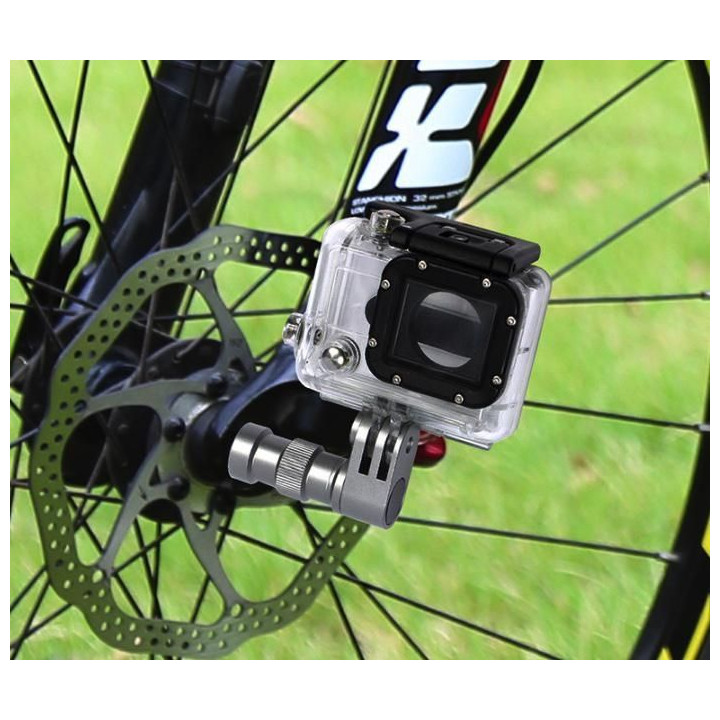 Bike Wheel Axle Holder for Action Cameras