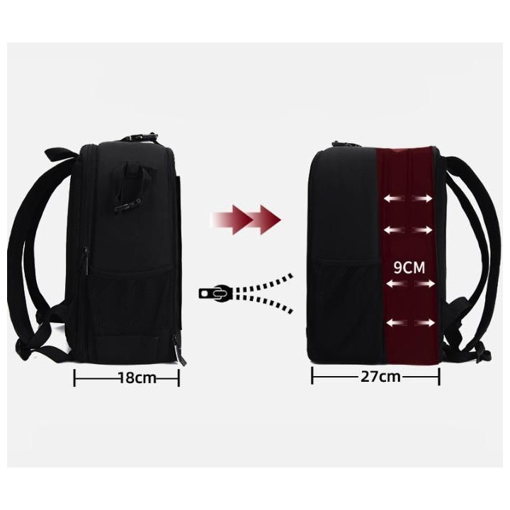 Extensile DIY Backpack with Trolley for Cameras