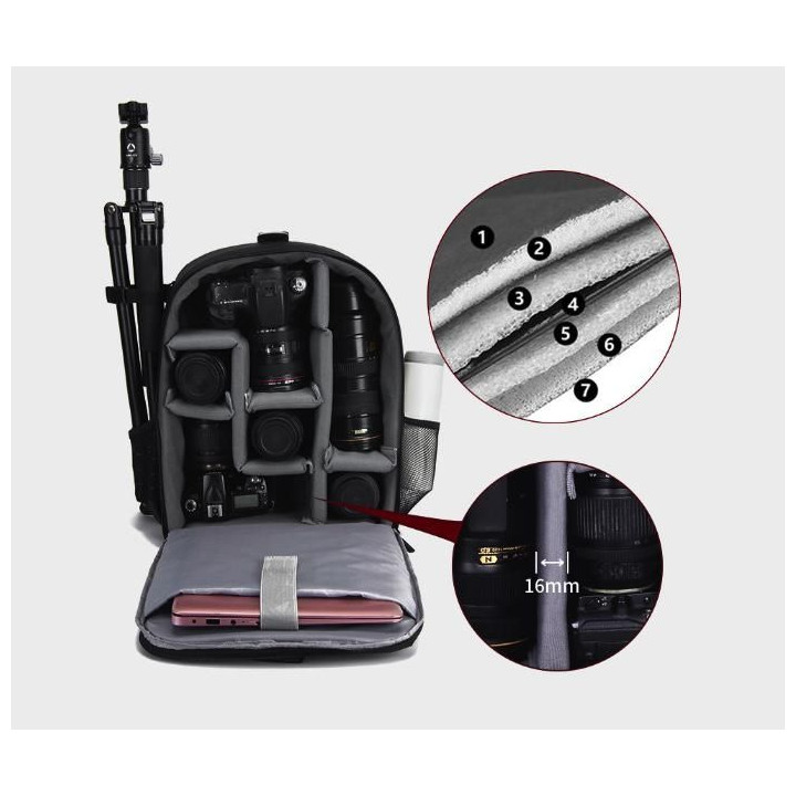Extensile DIY Backpack with Trolley for Cameras