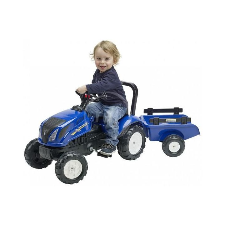 FALK - Šlapací traktor New Holland T6 s vlečkou modrý