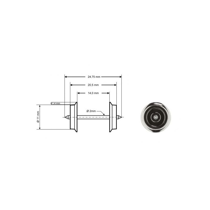 ROCO 85600 H0 Radsatz AC, O 11 mm