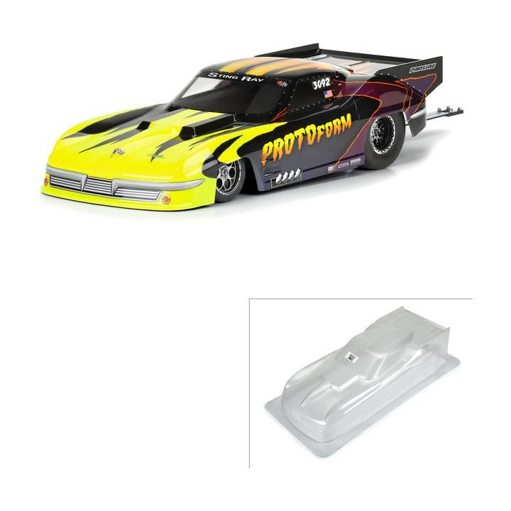 PROTOform karosérie 1:10 Chevrolet Corvette Stingray Pro Mod 1963 nenabarvená: Drag Car