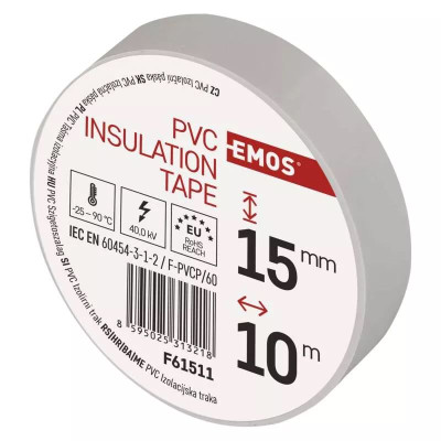 Izolačná páska PVC 15mm / 10m biela